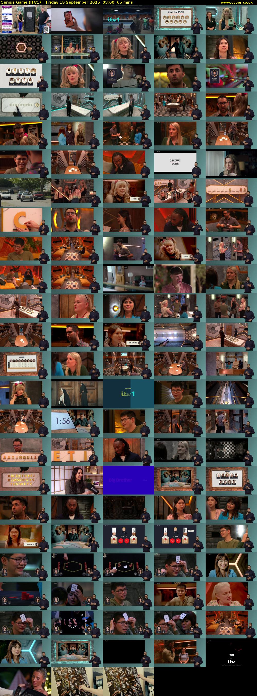 Genius Game (ITV1) Friday 19 September 2025 03:00 - 04:05