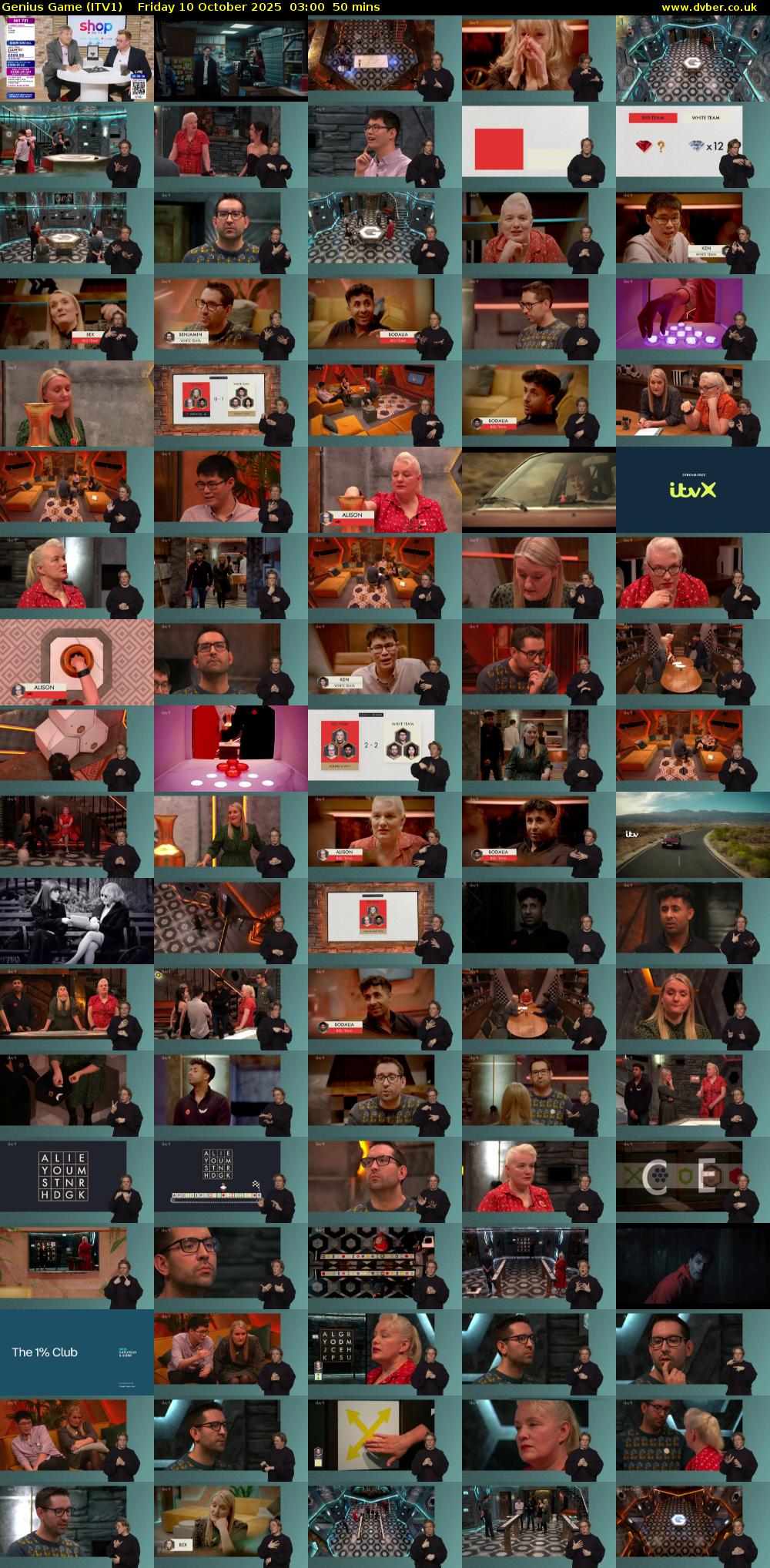 Genius Game (ITV1) Friday 10 October 2025 03:00 - 03:50