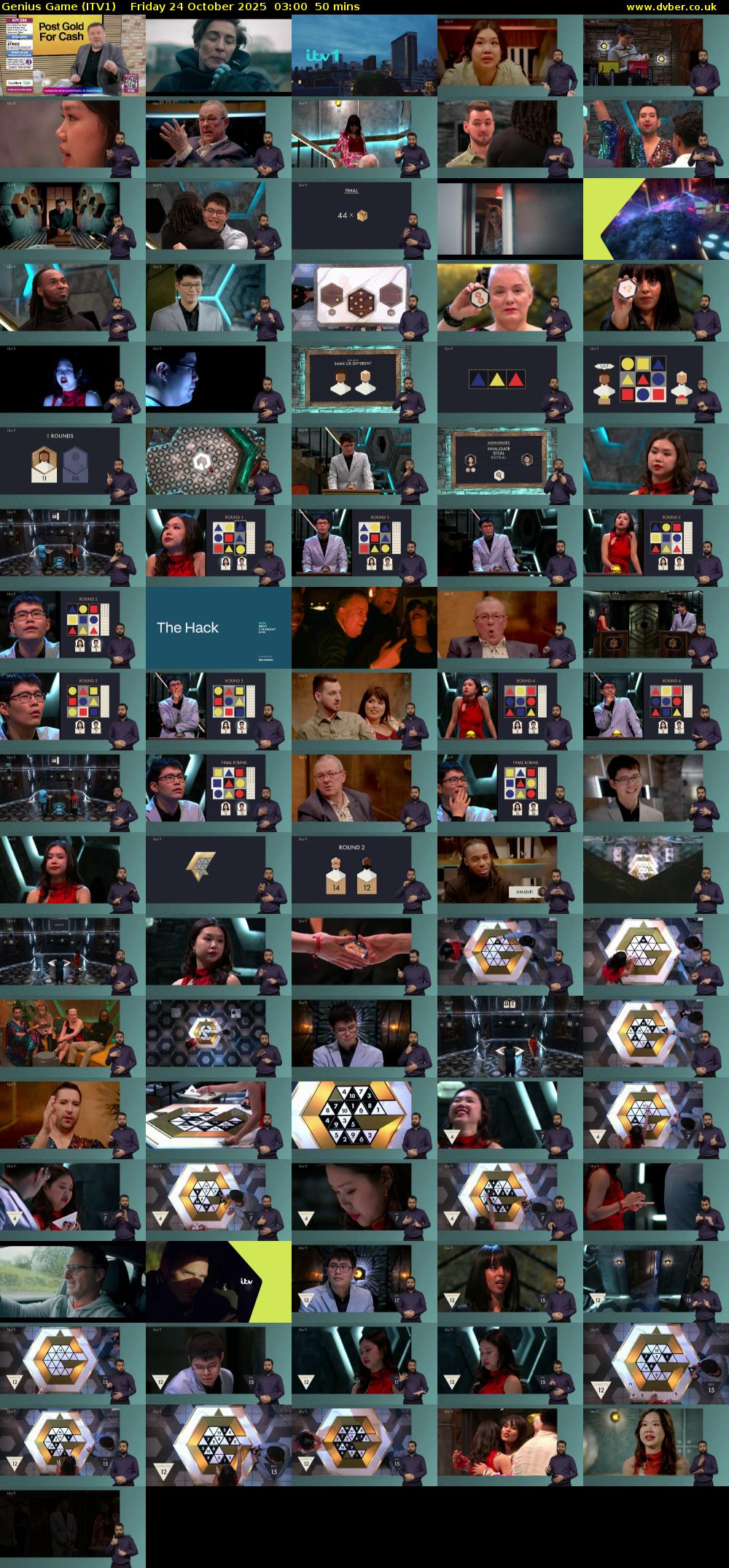 Genius Game (ITV1) Friday 24 October 2025 03:00 - 03:50