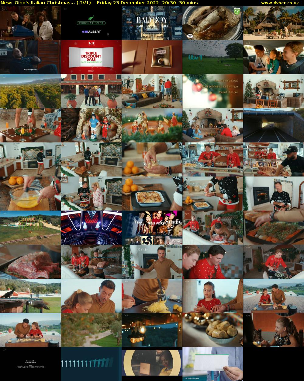 Gino's Italian Christmas... (ITV1) Friday 23 December 2022 20:30 - 21:00
