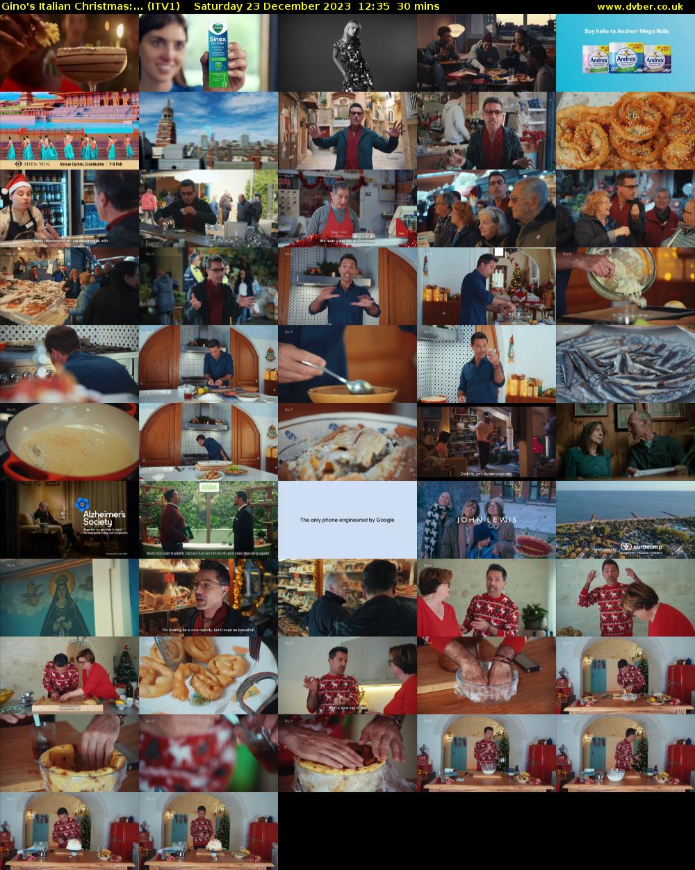 Gino's Italian Christmas:... (ITV1) Saturday 23 December 2023 12:35 - 13:05