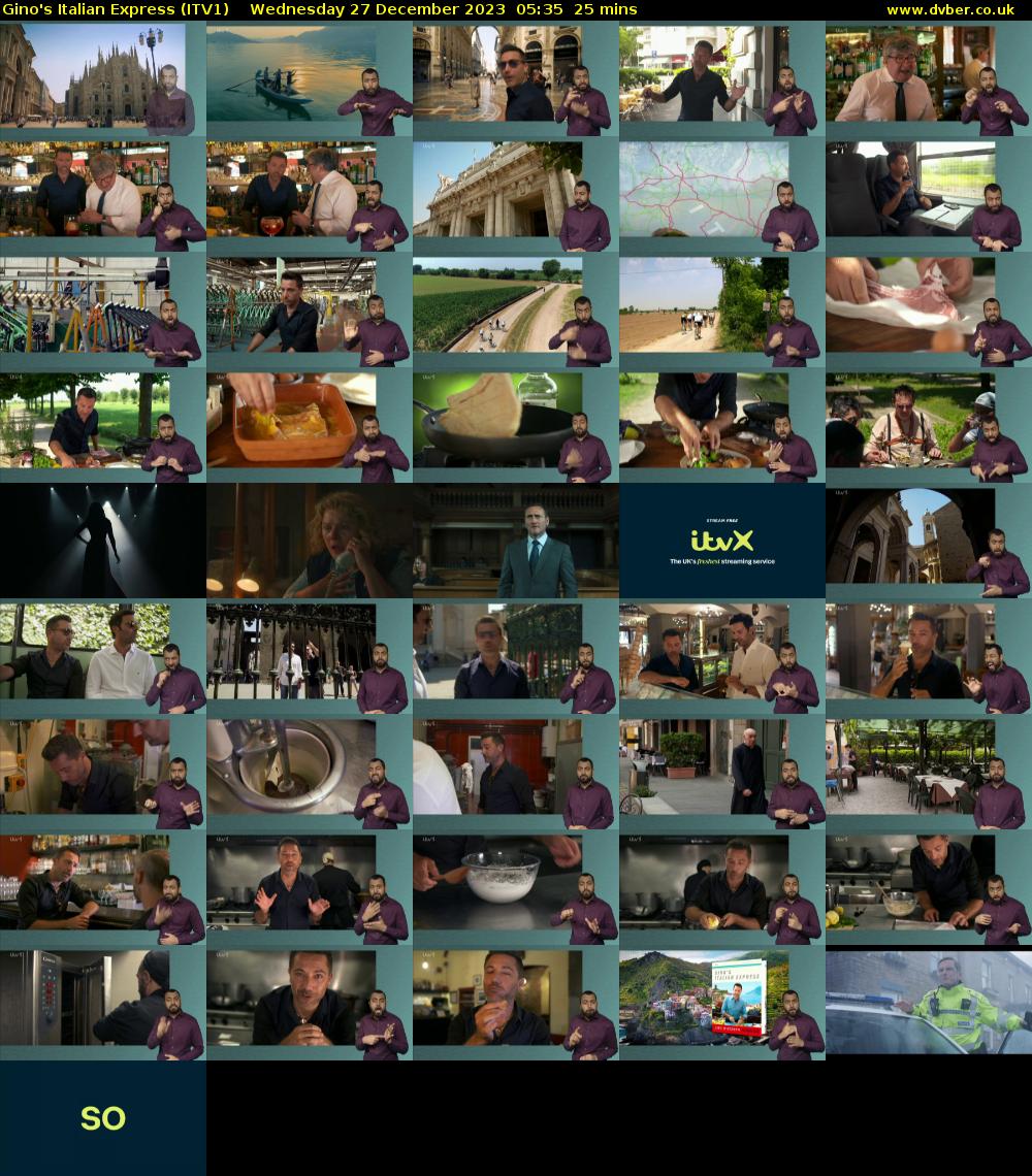 Gino's Italian Express (ITV1) Wednesday 27 December 2023 05:35 - 06:00