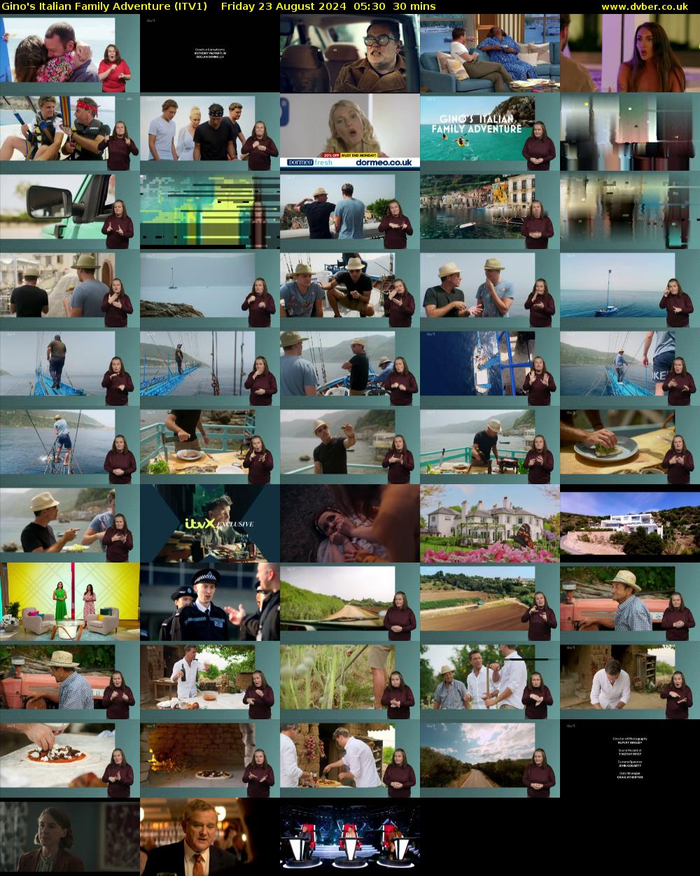 Gino's Italian Family Adventure (ITV1) Friday 23 August 2024 05:30 - 06:00