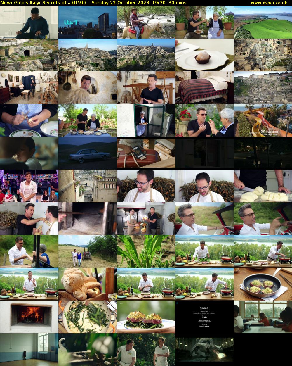 Gino's Italy: Secrets of... (ITV1) Sunday 22 October 2023 19:30 - 20:00