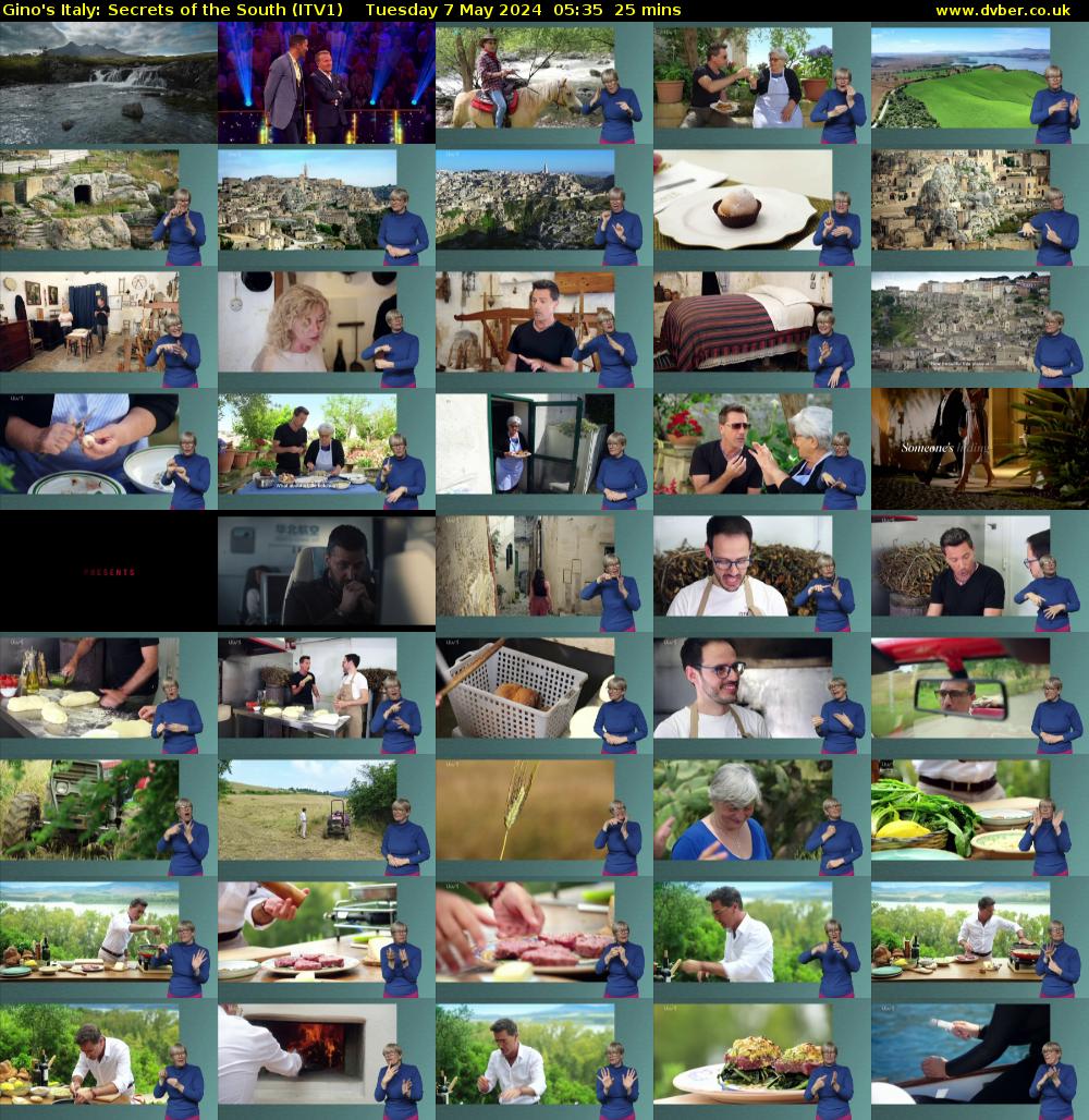 Gino's Italy: Secrets of the South (ITV1) Tuesday 7 May 2024 05:35 - 06:00