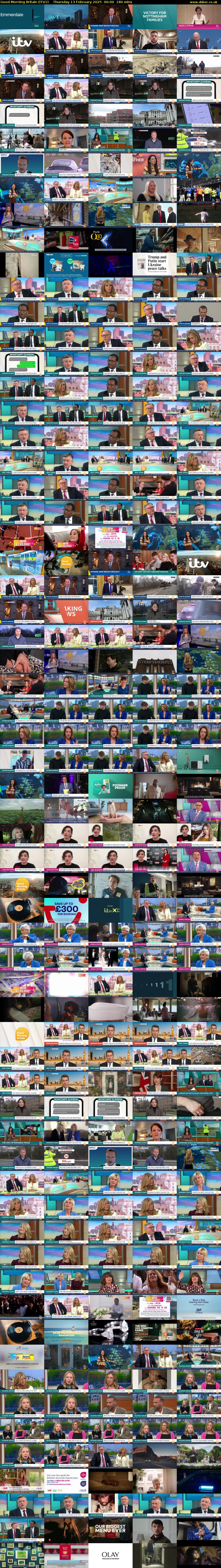 Good Morning Britain (ITV1) Thursday 13 February 2025 06:00 - 09:00