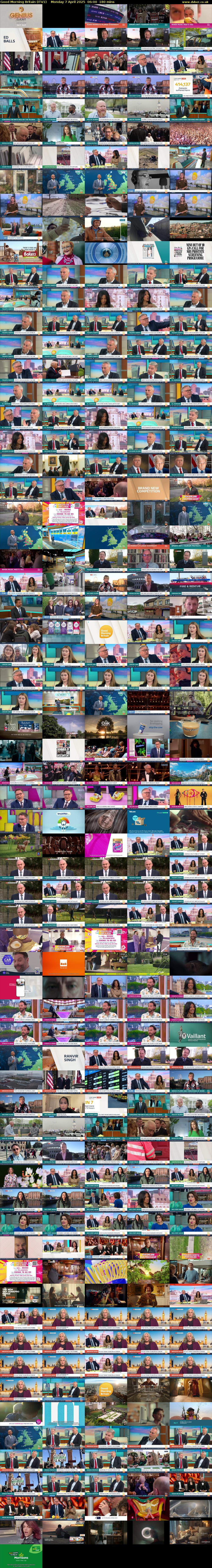 Good Morning Britain (ITV1) Monday 7 April 2025 06:00 - 09:00