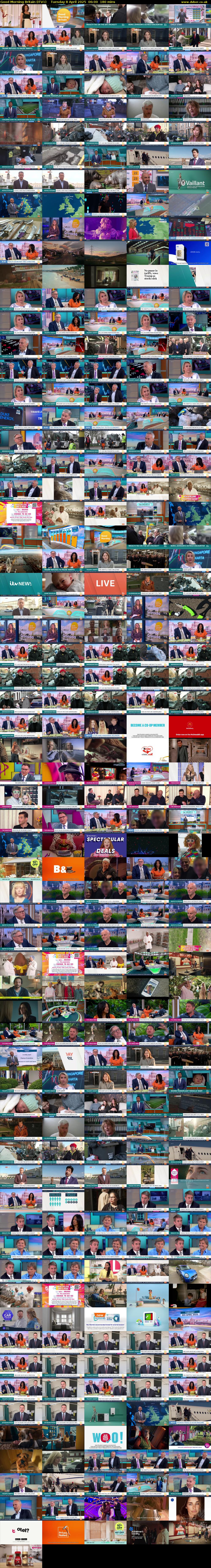 Good Morning Britain (ITV1) Tuesday 8 April 2025 06:00 - 09:00