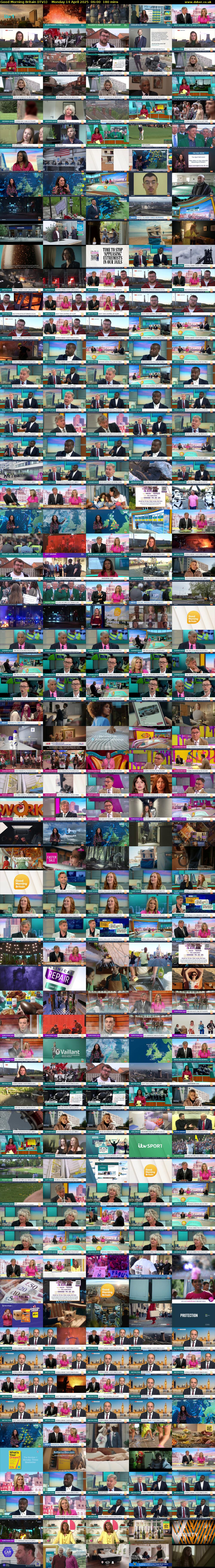 Good Morning Britain (ITV1) Monday 14 April 2025 06:00 - 09:00