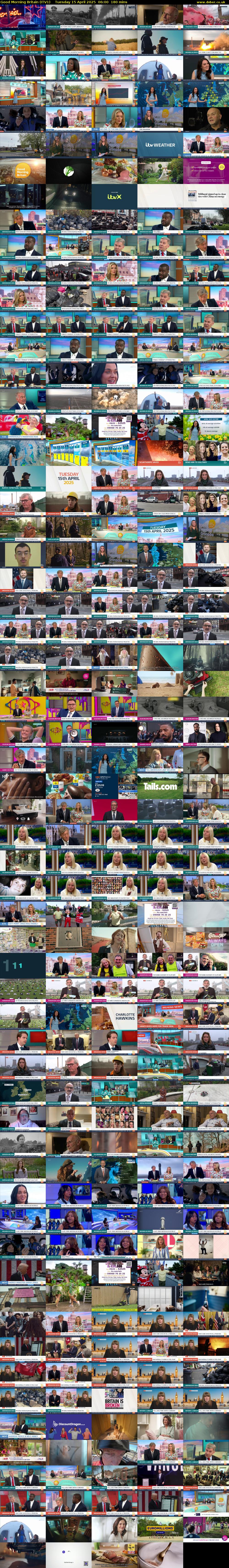 Good Morning Britain (ITV1) Tuesday 15 April 2025 06:00 - 09:00