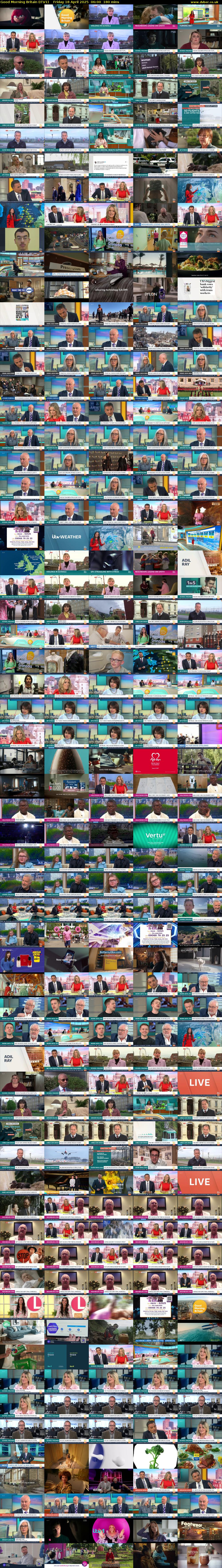 Good Morning Britain (ITV1) Friday 18 April 2025 06:00 - 09:00
