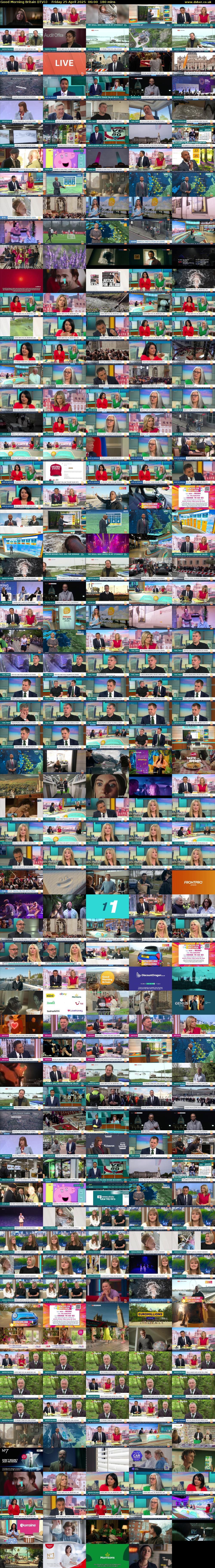 Good Morning Britain (ITV1) Friday 25 April 2025 06:00 - 09:00
