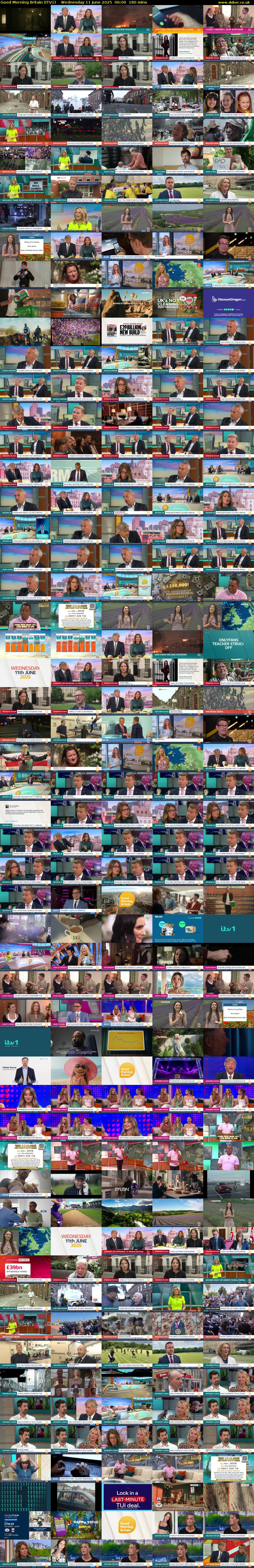 Good Morning Britain (ITV1) Wednesday 11 June 2025 06:00 - 09:00