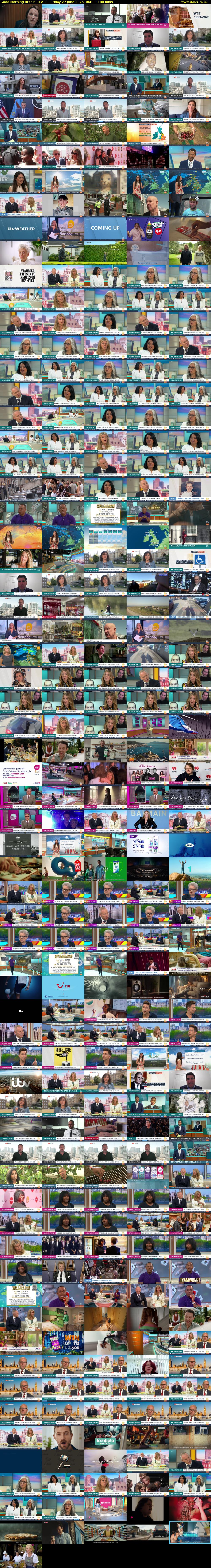 Good Morning Britain (ITV1) Friday 27 June 2025 06:00 - 09:00