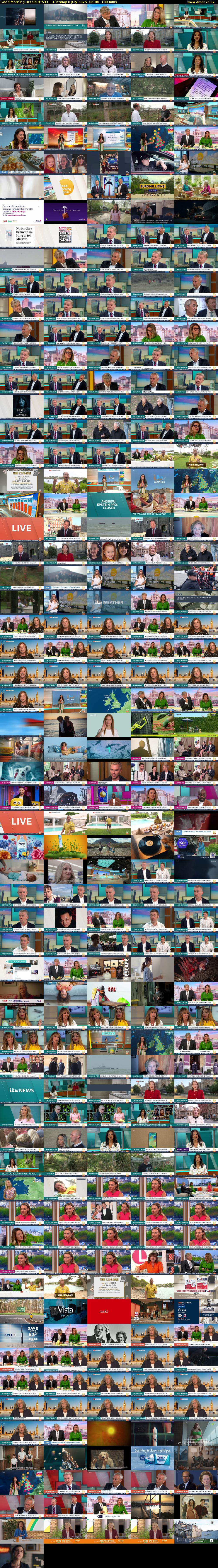 Good Morning Britain (ITV1) Tuesday 8 July 2025 06:00 - 09:00