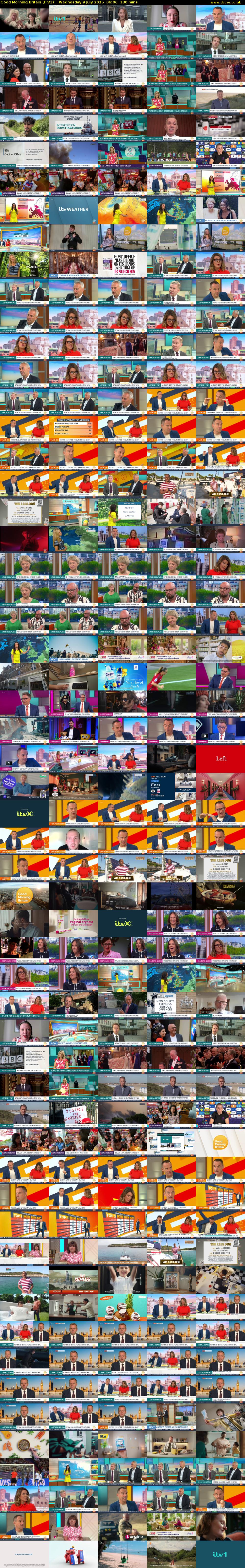 Good Morning Britain (ITV1) Wednesday 9 July 2025 06:00 - 09:00