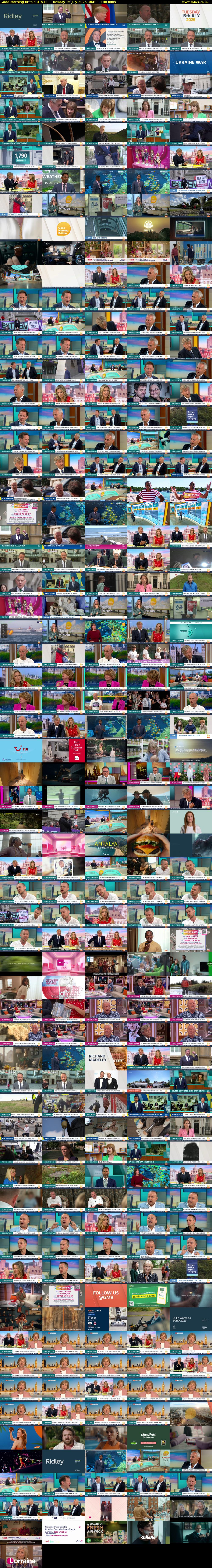 Good Morning Britain (ITV1) Tuesday 15 July 2025 06:00 - 09:00