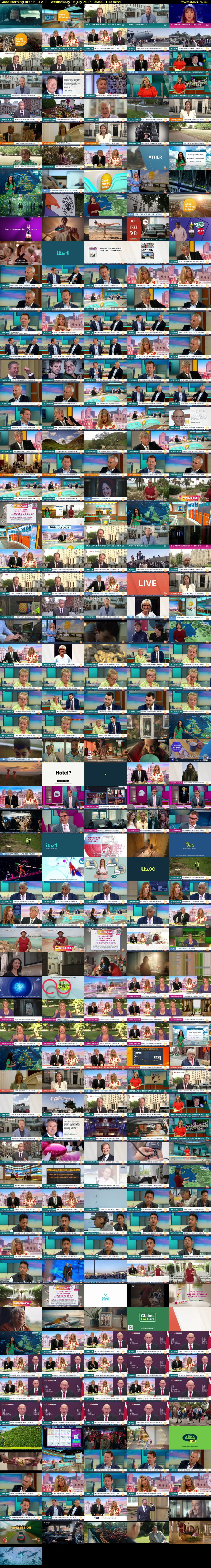 Good Morning Britain (ITV1) Wednesday 16 July 2025 06:00 - 09:00