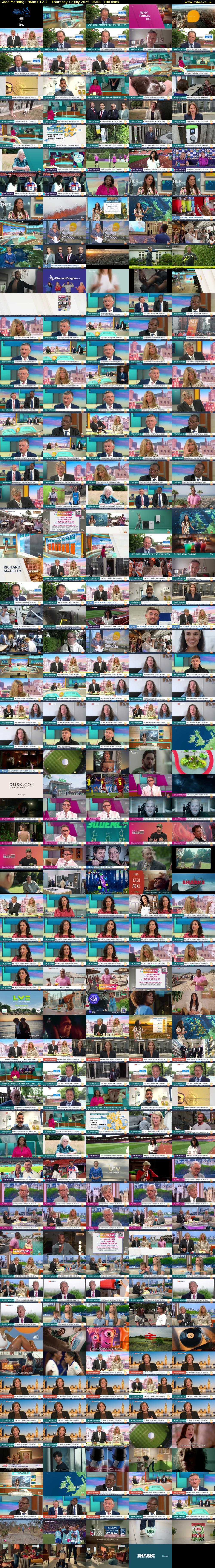 Good Morning Britain (ITV1) Thursday 17 July 2025 06:00 - 09:00