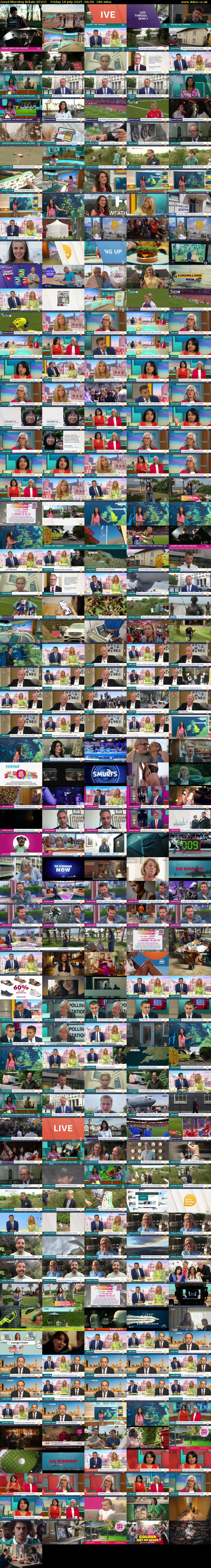 Good Morning Britain (ITV1) Friday 18 July 2025 06:00 - 09:00