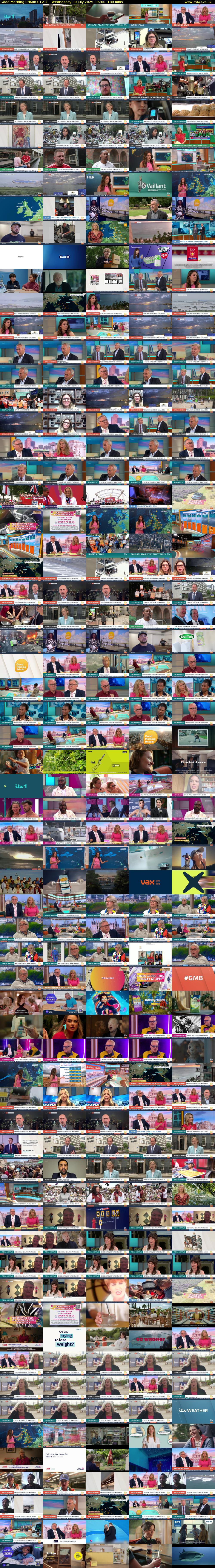 Good Morning Britain (ITV1) Wednesday 30 July 2025 06:00 - 09:00