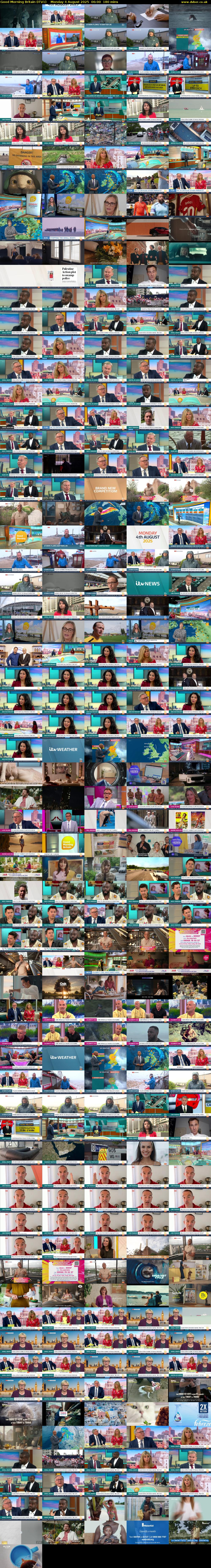 Good Morning Britain (ITV1) Monday 4 August 2025 06:00 - 09:00