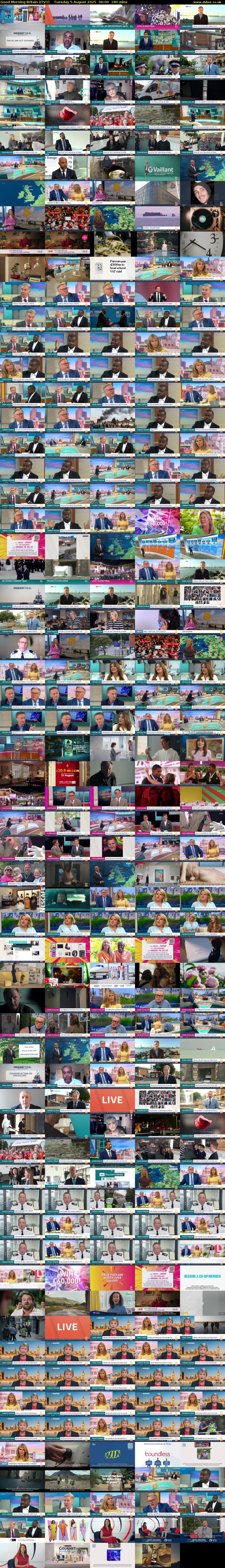 Good Morning Britain (ITV1) Tuesday 5 August 2025 06:00 - 09:00