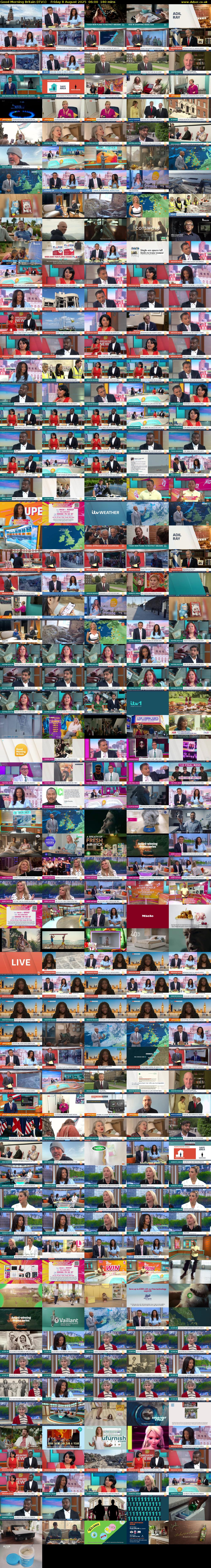 Good Morning Britain (ITV1) Friday 8 August 2025 06:00 - 09:00
