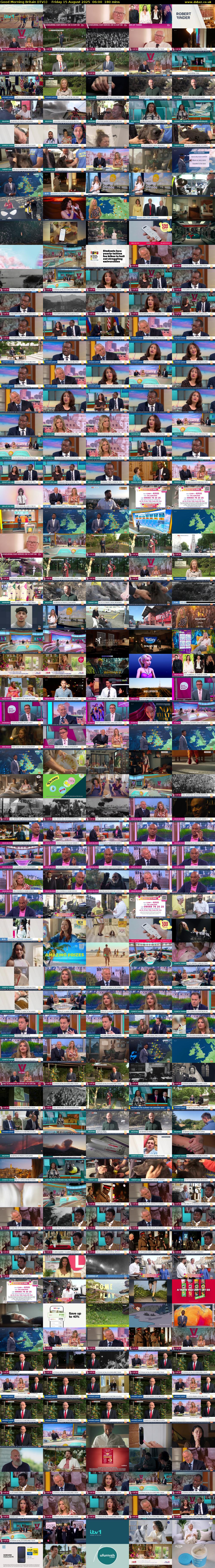 Good Morning Britain (ITV1) Friday 15 August 2025 06:00 - 09:00