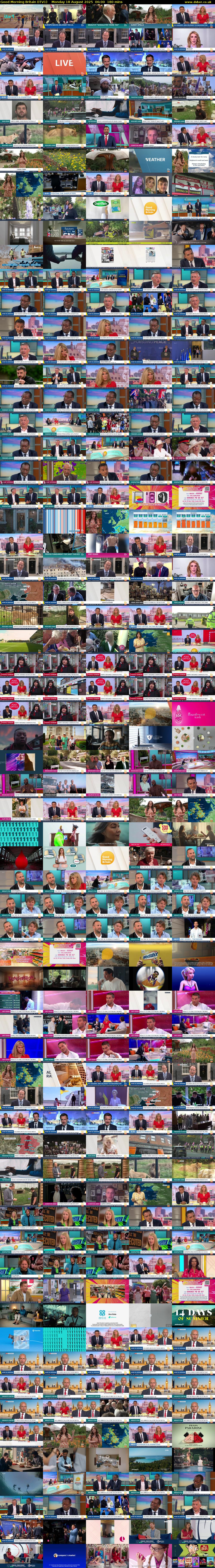 Good Morning Britain (ITV1) Monday 18 August 2025 06:00 - 09:00