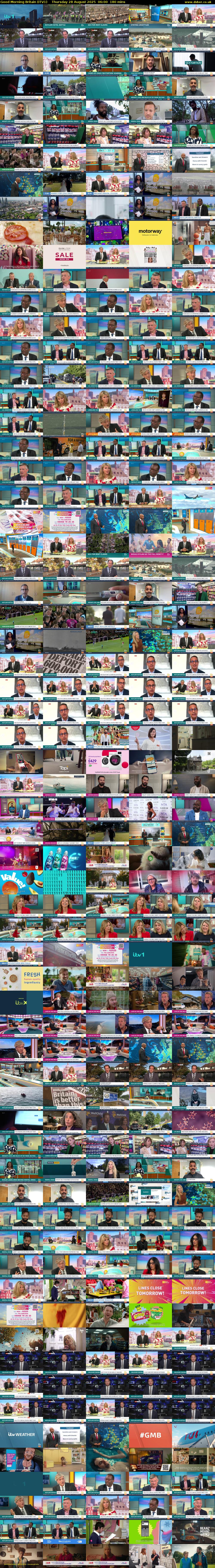 Good Morning Britain (ITV1) Thursday 28 August 2025 06:00 - 09:00