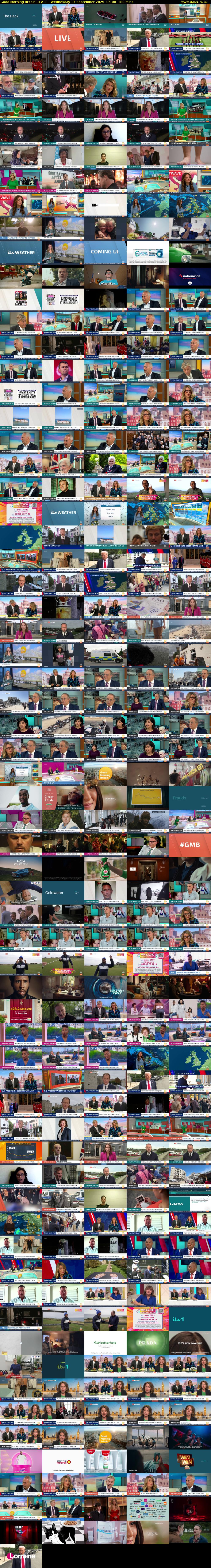 Good Morning Britain (ITV1) Wednesday 17 September 2025 06:00 - 09:00