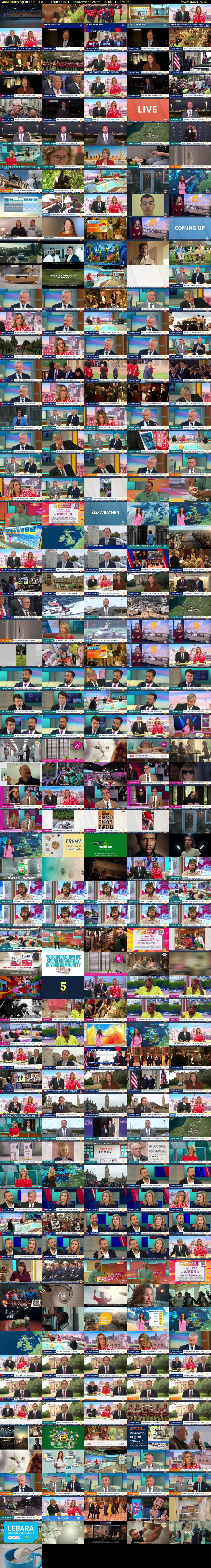 Good Morning Britain (ITV1) Thursday 18 September 2025 06:00 - 09:00