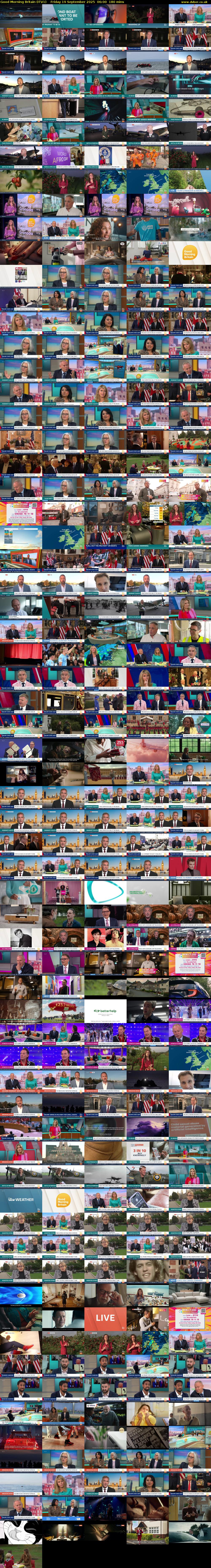 Good Morning Britain (ITV1) Friday 19 September 2025 06:00 - 09:00