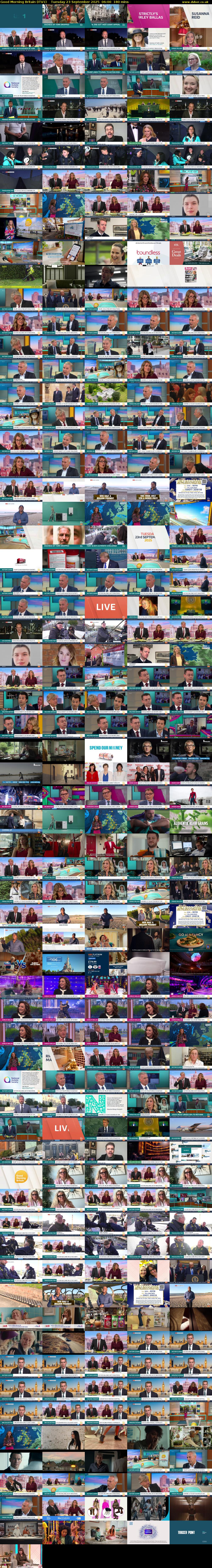 Good Morning Britain (ITV1) Tuesday 23 September 2025 06:00 - 09:00