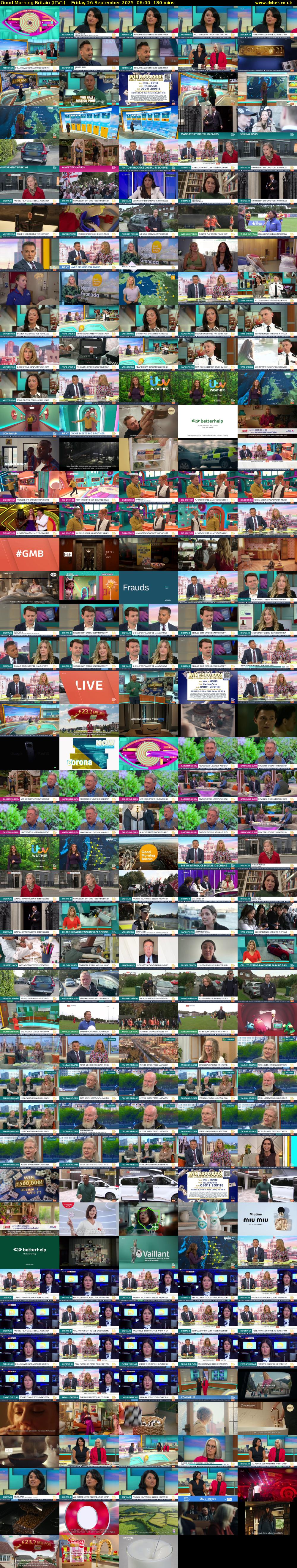 Good Morning Britain (ITV1) Friday 26 September 2025 06:00 - 09:00