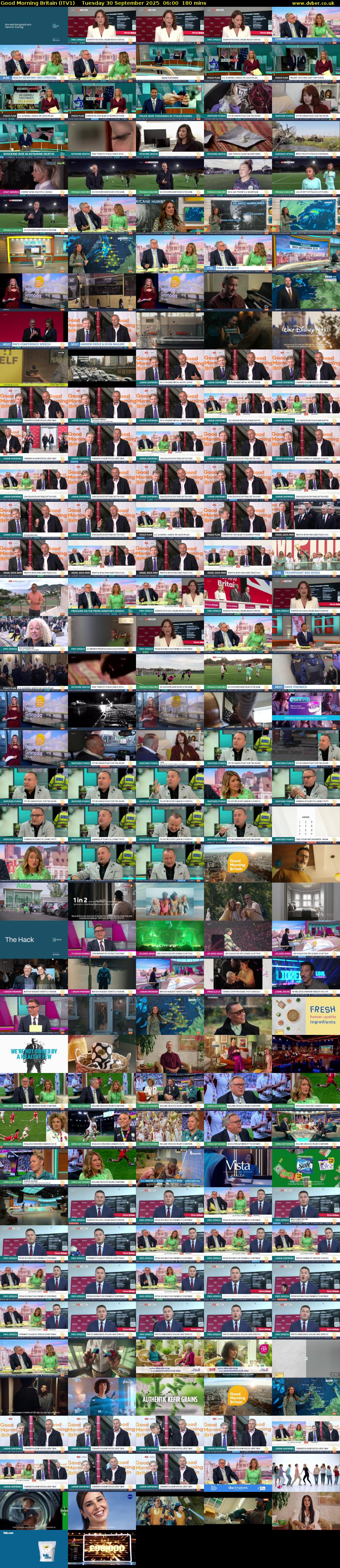 Good Morning Britain (ITV1) Tuesday 30 September 2025 06:00 - 09:00