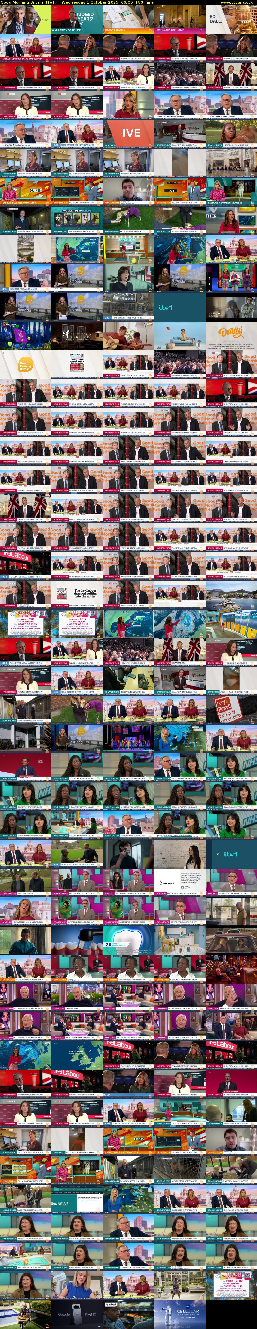 Good Morning Britain (ITV1) Wednesday 1 October 2025 06:00 - 09:00