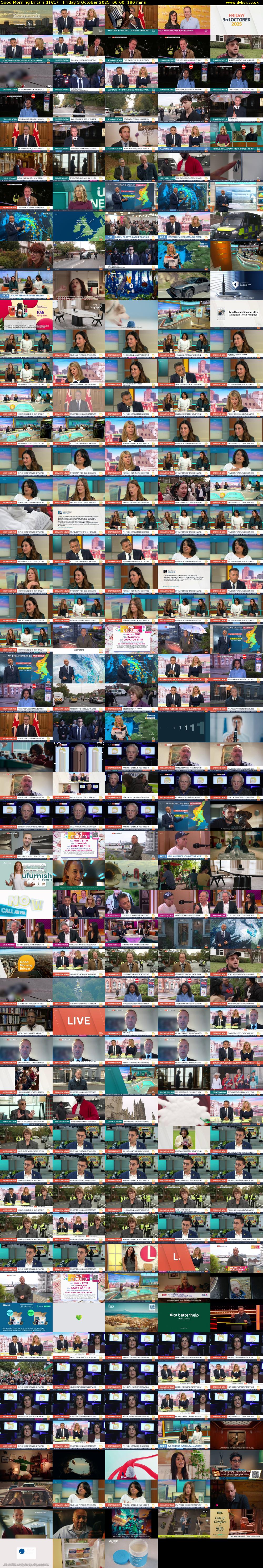 Good Morning Britain (ITV1) Friday 3 October 2025 06:00 - 09:00