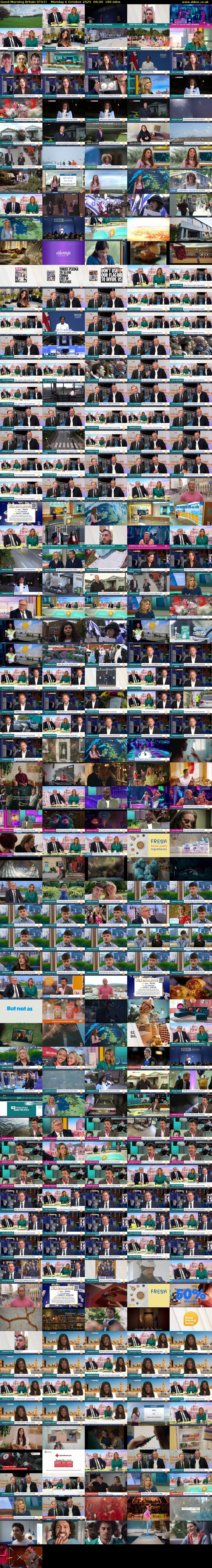 Good Morning Britain (ITV1) Monday 6 October 2025 06:00 - 09:00