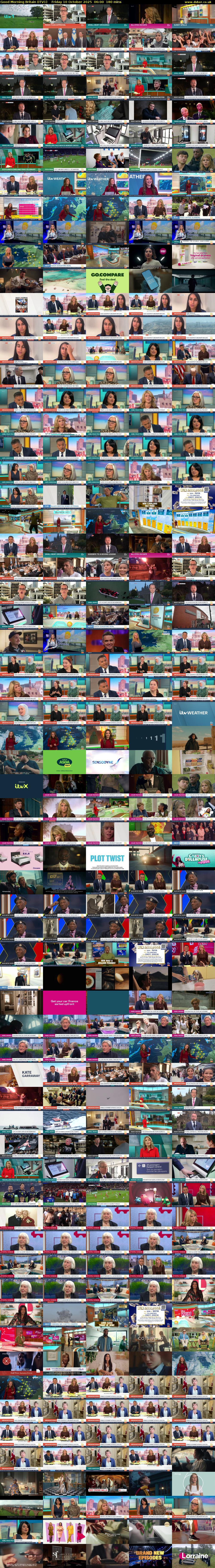 Good Morning Britain (ITV1) Friday 10 October 2025 06:00 - 09:00