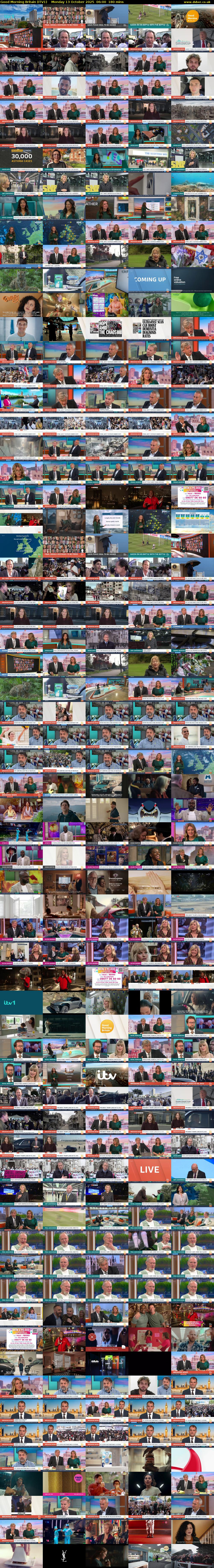 Good Morning Britain (ITV1) Monday 13 October 2025 06:00 - 09:00