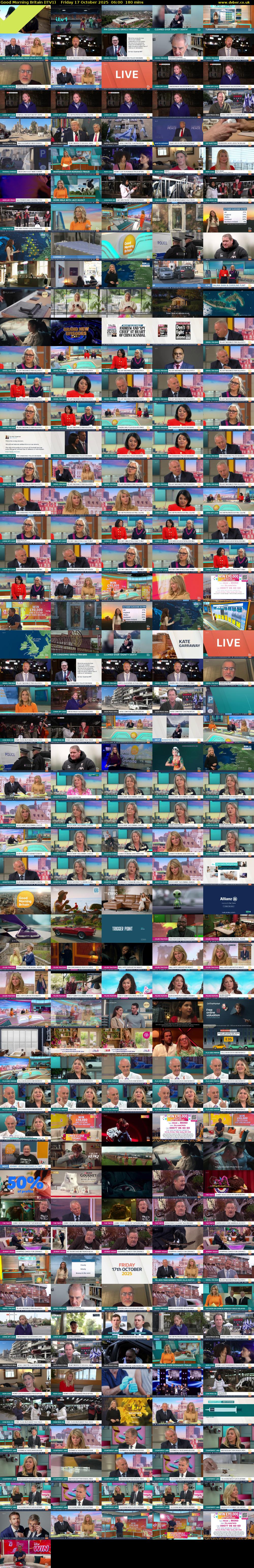 Good Morning Britain (ITV1) Friday 17 October 2025 06:00 - 09:00