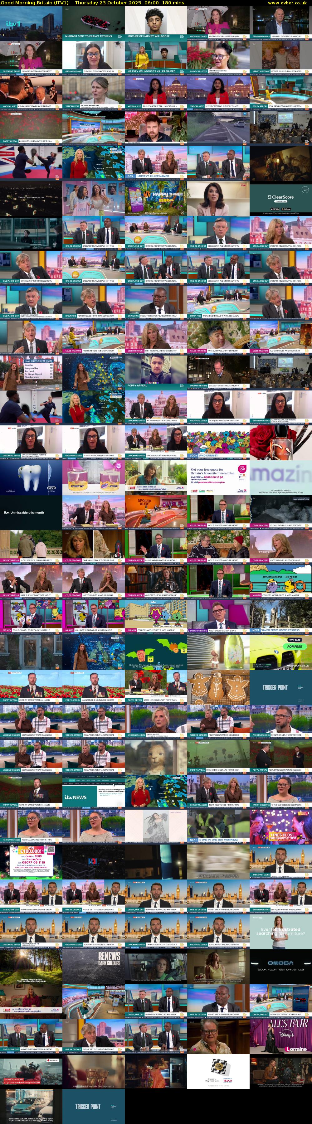 Good Morning Britain (ITV1) Thursday 23 October 2025 06:00 - 09:00