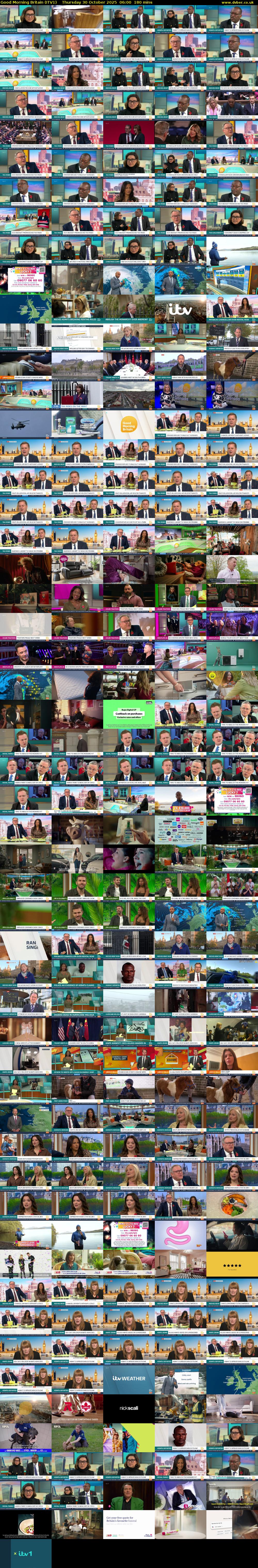 Good Morning Britain (ITV1) Thursday 30 October 2025 06:00 - 09:00