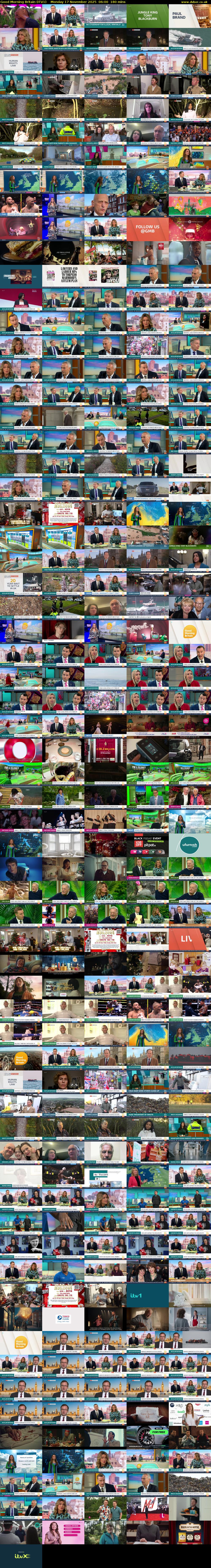 Good Morning Britain (ITV1) Monday 17 November 2025 06:00 - 09:00