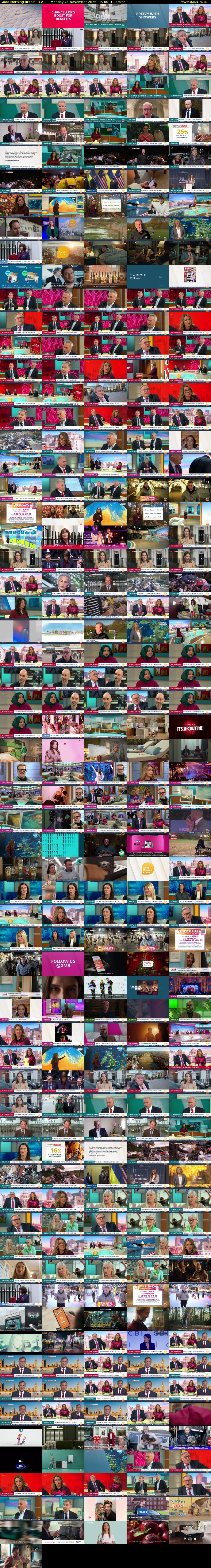 Good Morning Britain (ITV1) Monday 24 November 2025 06:00 - 09:00