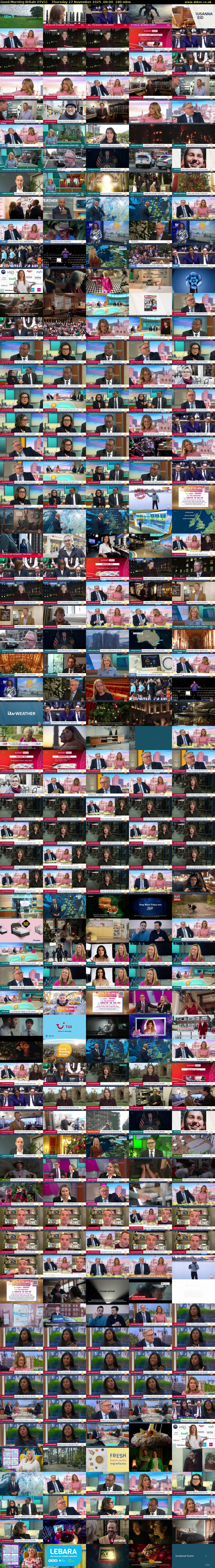 Good Morning Britain (ITV1) Thursday 27 November 2025 06:00 - 09:00