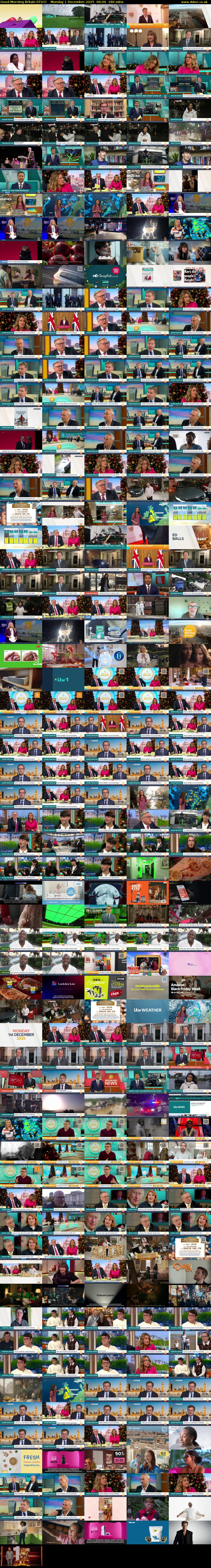 Good Morning Britain (ITV1) Monday 1 December 2025 06:00 - 09:00
