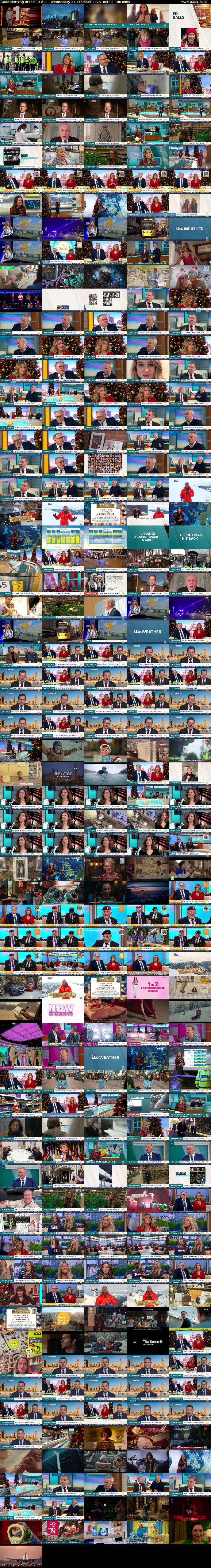 Good Morning Britain (ITV1) Wednesday 3 December 2025 06:00 - 09:00